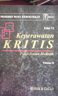 Image of Keperawatan kritis : pendekatan holistik  [Edisi VI, Volume 2]